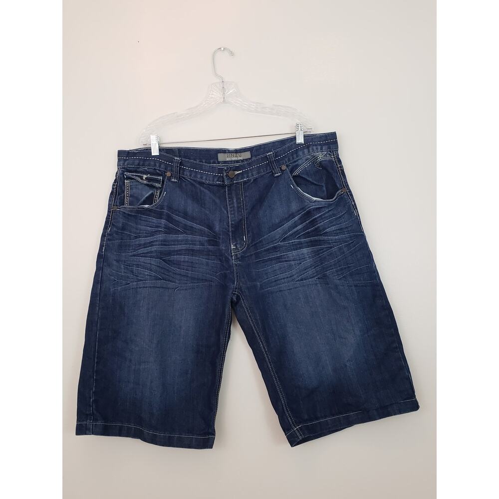 (Ju) Y2K Jinzu New York Men's Jeans Shorts Size 42 Bermuda Baggy Skater Hip Hop